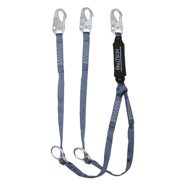 6' ViewPack® Tie-back Energy Absorbing Lanyard, Double-leg with Steel Snap Hooks (826082D)