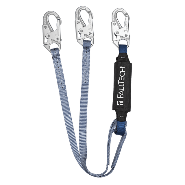 4' ViewPack® Energy Absorbing Lanyard, Double-leg with Steel Snap Hooks (826084)