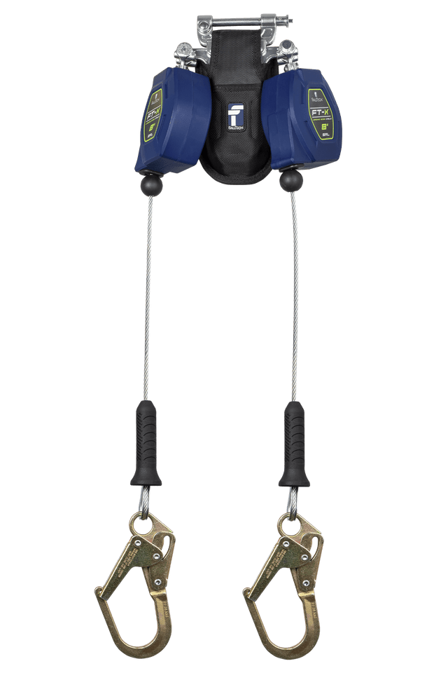 8' FT-X™ Cable Class 2 Leading Edge Personal SRL-P, Twin-leg with Steel Mini Rebar Hooks with SpeedLink™ (82808TP0)