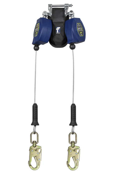 8' FT-X™ Cable Class 2 Leading Edge Personal SRL-P, Twin-leg with Steel Swivel Snap Hooks with SpeedLink™ (82808TP2)