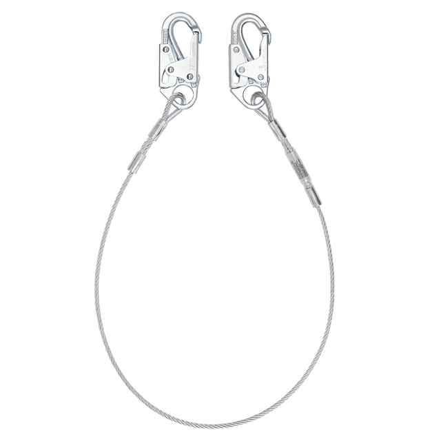 6' Coated Cable Restraint Lanyard, Fixed-length with Steel Snap Hooks (8307)