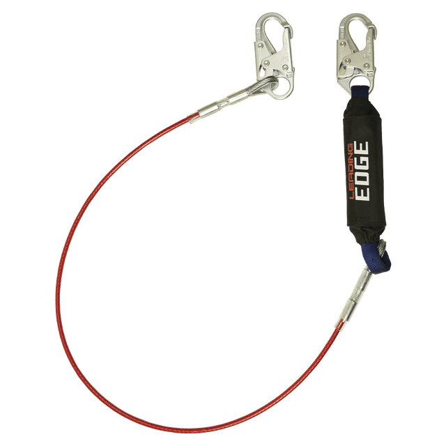 6' Leading Edge Cable Energy Absorbing Lanyard, Single-leg with Steel Connectors (8354LE3)