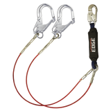 6' Leading Edge Cable Energy Absorbing Lanyard, Double-leg with Aluminum Connectors (8354LEY3A)