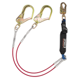 6' Leading Edge Cable Energy Absorbing Lanyard, Double-leg with Swivel Connectors and SRL D-ring (8354LEYSS3D)