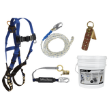 Roofer's Kit with Hinged Reusable Anchor and Trailing Anti-panic Rope Adjuster (8596A)