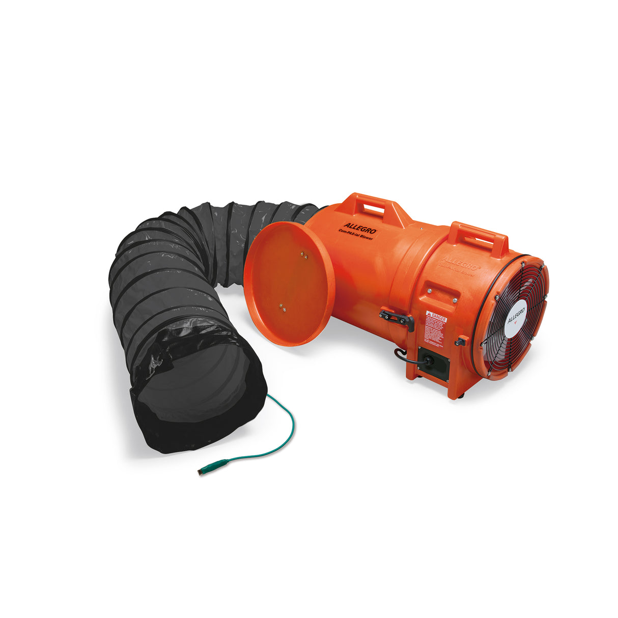 12" Axial Explosion-Proof (EX) Plastic Blower w/ Canister & 25’ Statically Conductive Ducting, 54 lbs. (220V AC/50 Hz). Does NOT meet CSA C22.2 No. 113 requirements. (9548-25E)