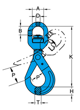 Yoke 1/2" G100 Swivel Self Locking Hook with Ball Bearing (X-027N-13)