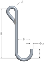 5/16" X 9" J-HOOK STYLE C 250# CAPACITY (11654-9)
