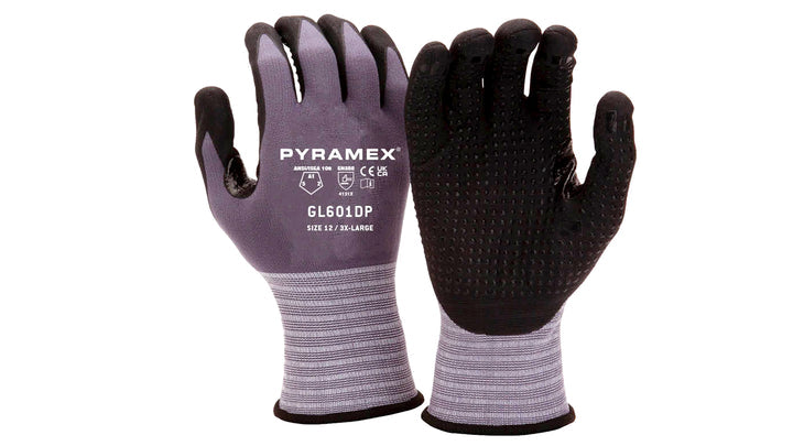 Glove nitrile dots thumb crotch - Large (GL601DPL) Per 12