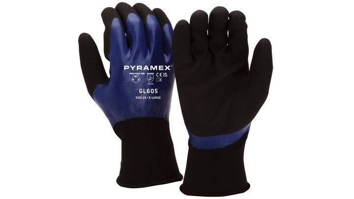 Glove full drip sandy nitrile liquid proof - medium (GL605M) Per 12