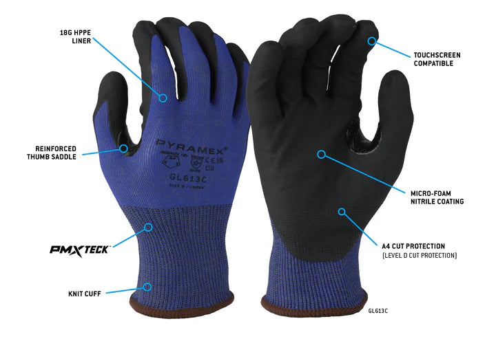 Glove Nitrile 18G A4 TouchScreen Medium (GL613CM) Per 12