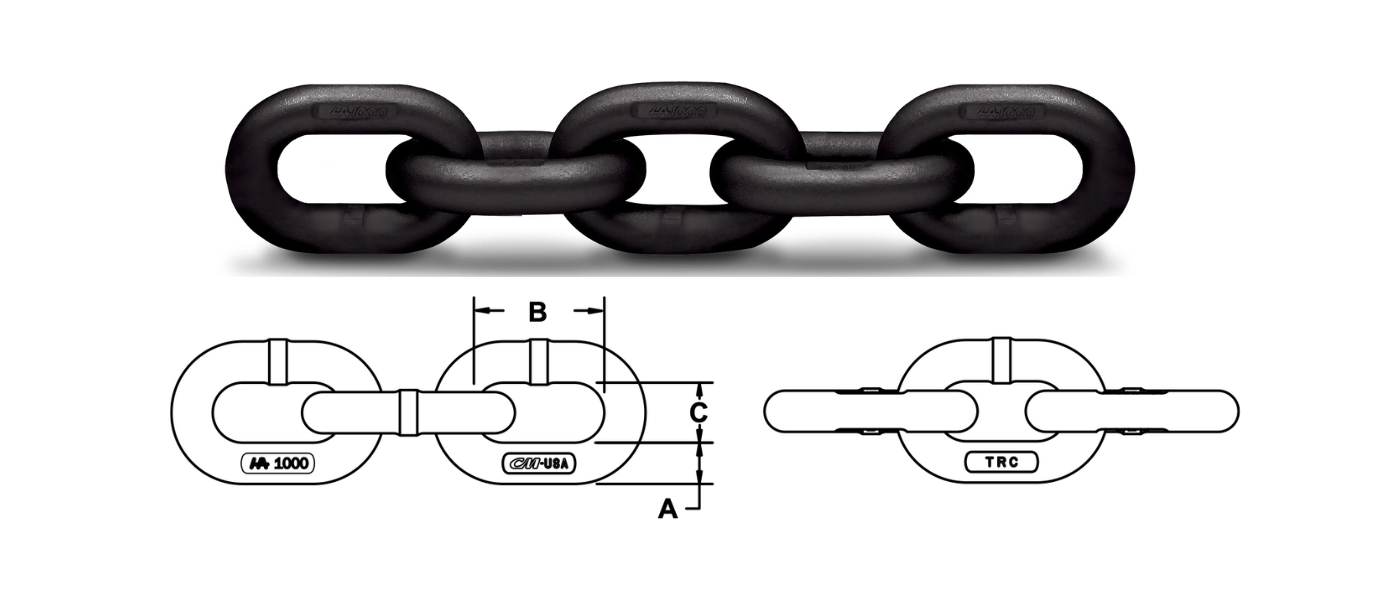 9/32” Grade 100 Lifting Chain – 20 FT Section – X100 X100281 – For Rigging & Tie Down
