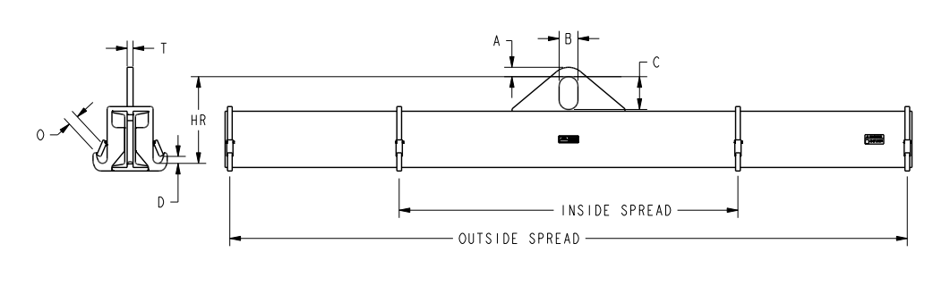 20,000 lbs 8' Basket Lifting Beam 2 Sets Of Hooks (25657)