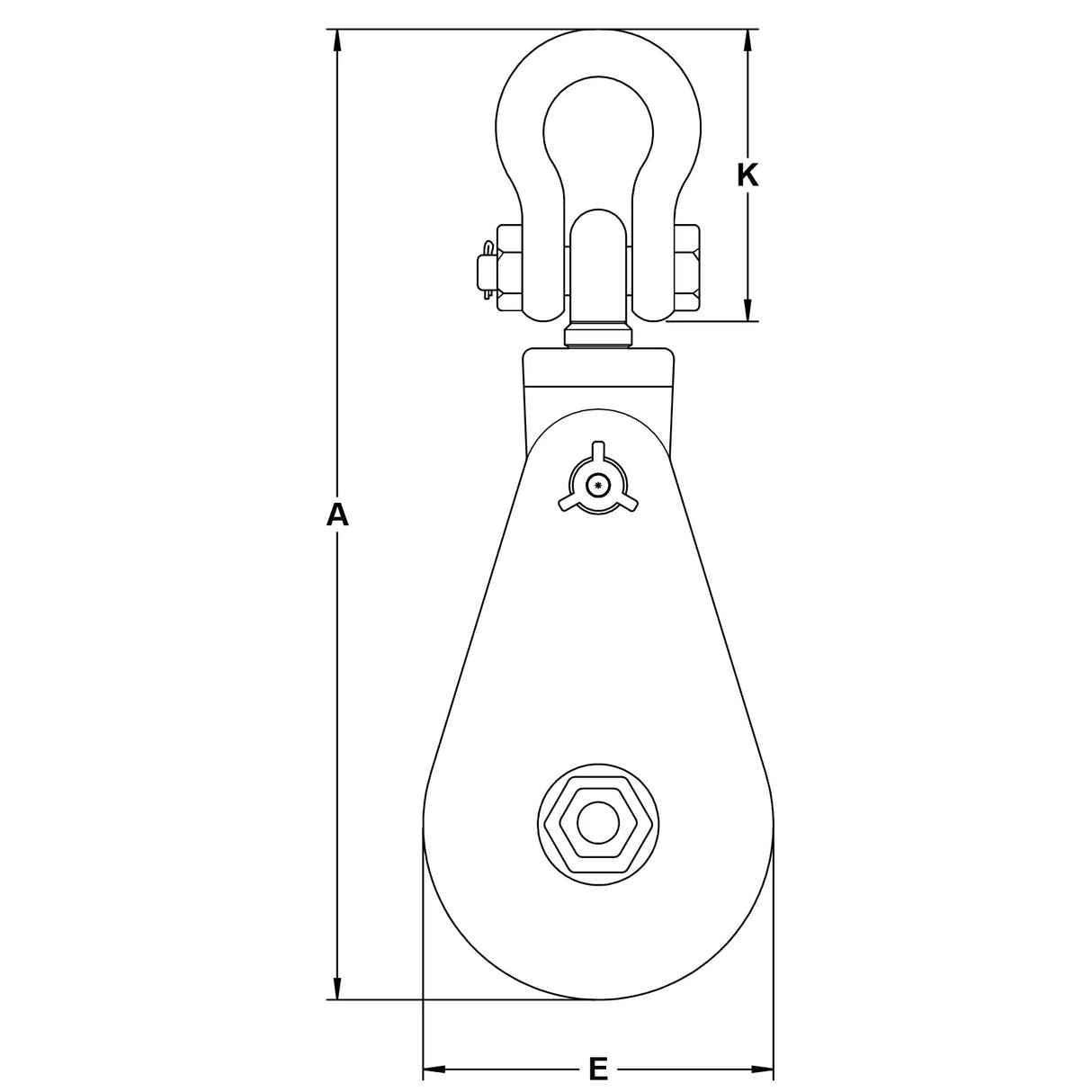 Skookum 15 ton 8" Alloy Snatch Block with SWIVEL SHACKLE (8" x 15T) (1000703)