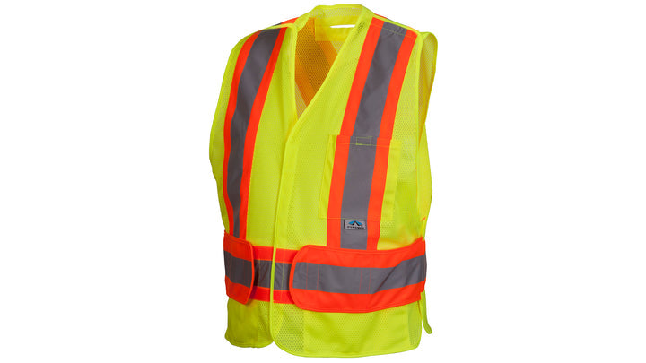 Lime Hi-Vis Lime Vest with Contrasting Reflective Tape - Self Extinguishing - Size Medium (RCA2710SEM) Per 1
