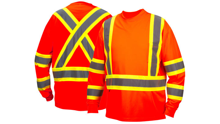 Orange Long sleeve moisture wicking t-shirt in orange - large (RCLTS3120L) Per 1