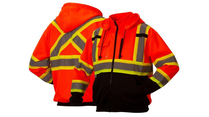 Orange Canadian premium zipper sweatshirt in orange- 4X large (RCSZH3320X4) Per 1