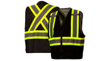 Black Black Vest with Contrasting Reflective Tape - Size Large (RCZ2411L) Per 1