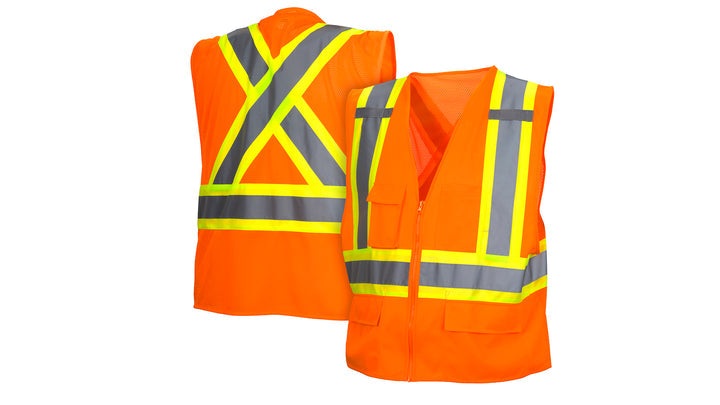 Orange Hi-Vis Orange Vest with Contrasting Reflective Tape - Size Medium (RCZ2420M) Per 1