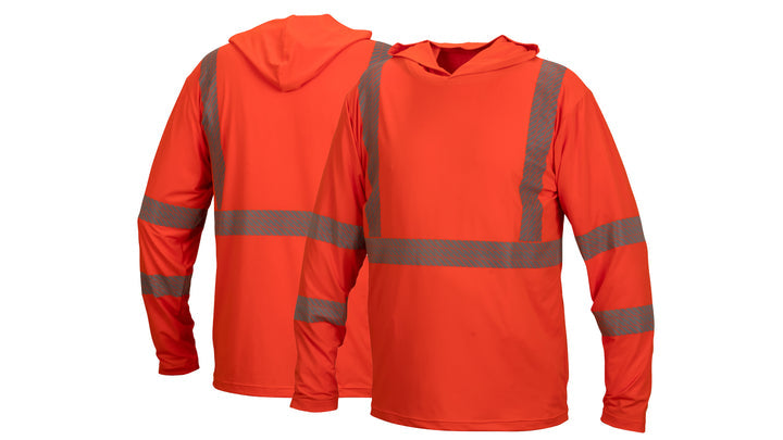 Orange Long Sleeve Pullover Hoodie- ANSI - Orange - S (RLPH120S) Per 5