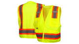 Lime Class 2 Surveyor Vest with Clear Pocket - Lime - Medium (RVZ2410CPM) Per 5