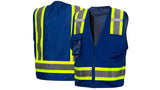 Blue Survey Vest w/clear pocket-Blue-XL (RVZ2465CPXL) Per 5