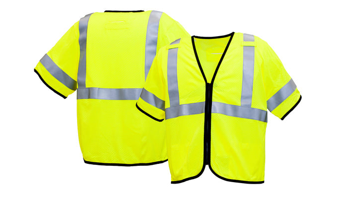 Lime Class 3 - Mesh FR Vest w/ Zipper  - Lime -Large (RVZ5310FRL) Per 1