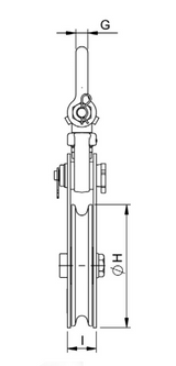 8 ton 8" sheave snatch block with swivel shackle (SL408B-8SS)