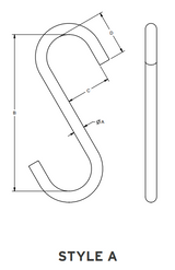 9/16" 980# ALLOY STEEL S HOOK STYLE A 6.5" REACH (14193)