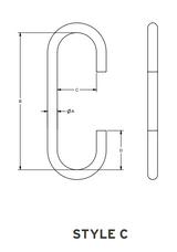 1" 3,190# ALLOY STEEL S HOOK STYLE C 11.0" REACH (14215)