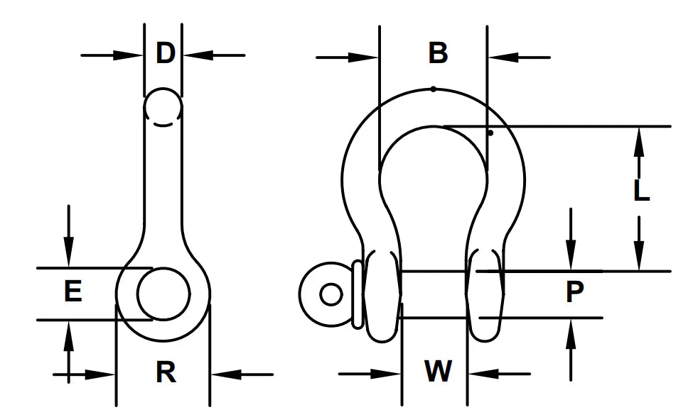 CM Carbon Screw Pin Anchor Shackles