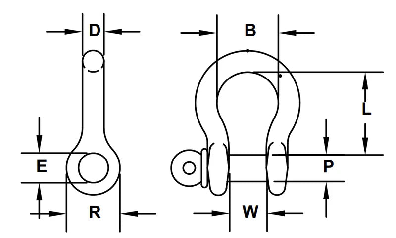 CM Bolt, Nut, & Cotter Alloy Anchor Shackle