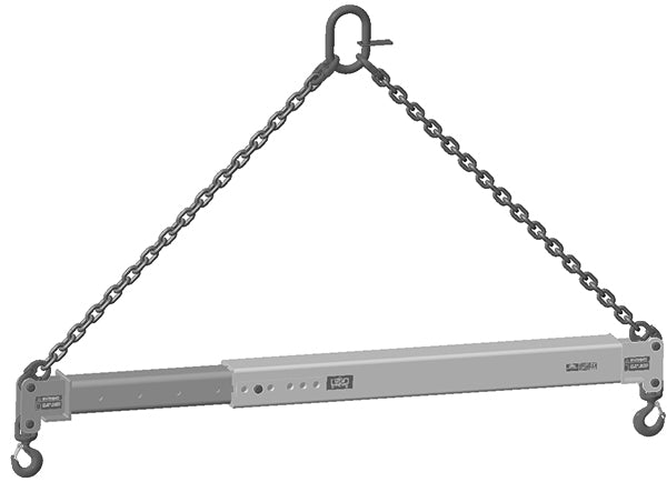 20,000 lbs 6-10' Adj Spreader Beam Swivel Hook Connections (12872)