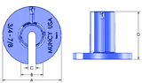 1 in - 1-1/8 in Tea Cup Fitting (TC-32)