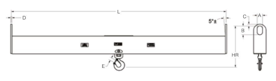 15,000 lbs 12' Twin Hoist Lift Beam With Swivel Latch Hook (16454)