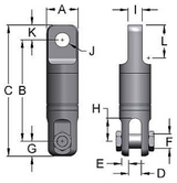 Miller Hydro Link Stainless Steel High Pressure Swivels, Model D-251HP Eye to Clevis WLL 5 tons