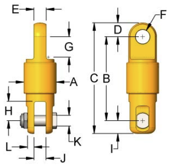 Miller Econo-Link Thrust Bearing Swivel Model 3E281 Eye to Jaw WLL 3 tons