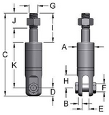 Miller Hydro Link Stainless Steel Swivels, Model EE-351 Stud to Clevis WLL 8.5 tons