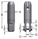 Miller Angular Contact Ball Bearing Swivel Model D-611 Thimble to Jaw WLL 5 tons