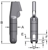 Miller Angular Contact Ball Bearing Swivel Model D-714 Wedge to Bullet WLL 5 tons
