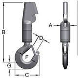 Miller Angular Contact Ball Bearing Swivel Model C-715 Wedge to Hook WLL 3 tons (C-715)