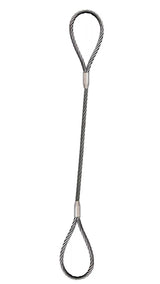 1/2" x 4' single leg wire rope with standard eyes on each end