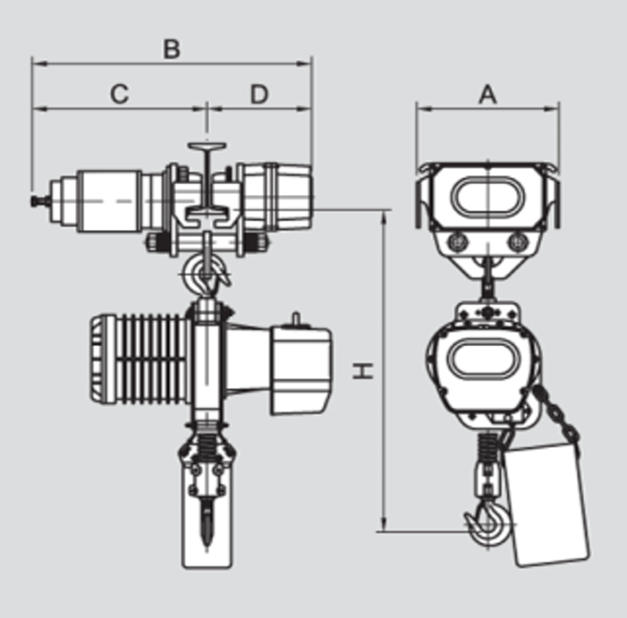 F Series Electric Chain Hoist 1,100 lbs WLL (YSF-050)