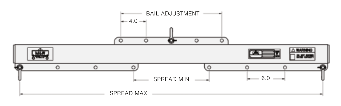 2,000# 36"-72" ADJ ECONOMY LIFT BEAM WITH SHACKLES (13886)