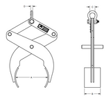 1,000 lbs 0-4" Bar Tong Lifter (11855)