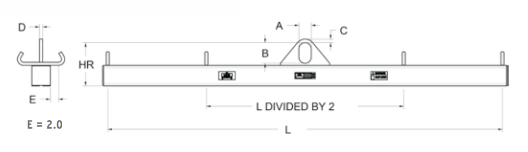 10,000 lbs 10' Basket Lifting Beam 2 Sets of Hooks (17515)