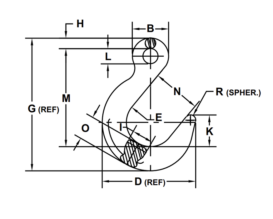 1/2" Eye Foundry Hook Grade 100