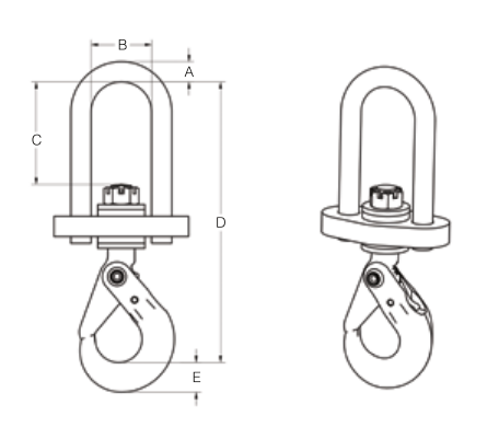 4,500# INSULATED SWIVEL HOOK WITH SELF-LOCKING HOOK (16358)