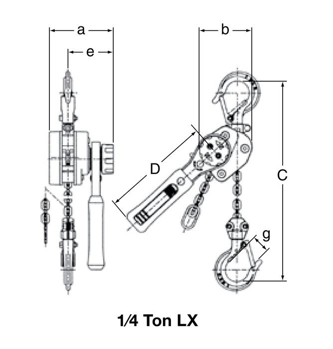 1/4 ton x 10' Harrington LX Lever Puller