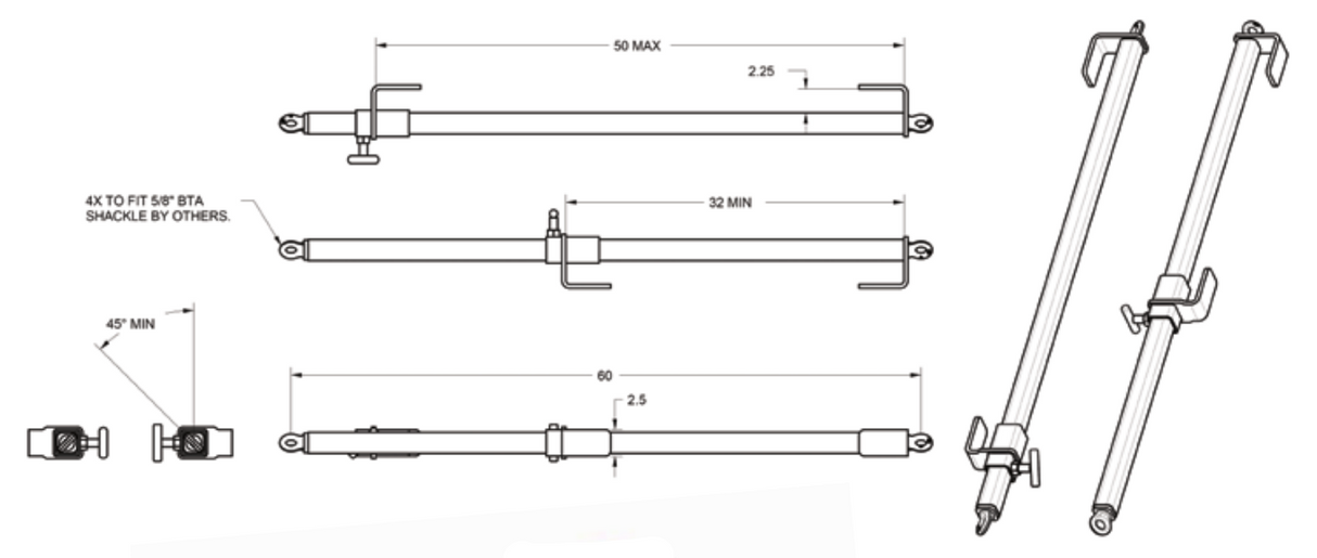 4,000 lbs Pallet Lift Bar Pair (17449)
